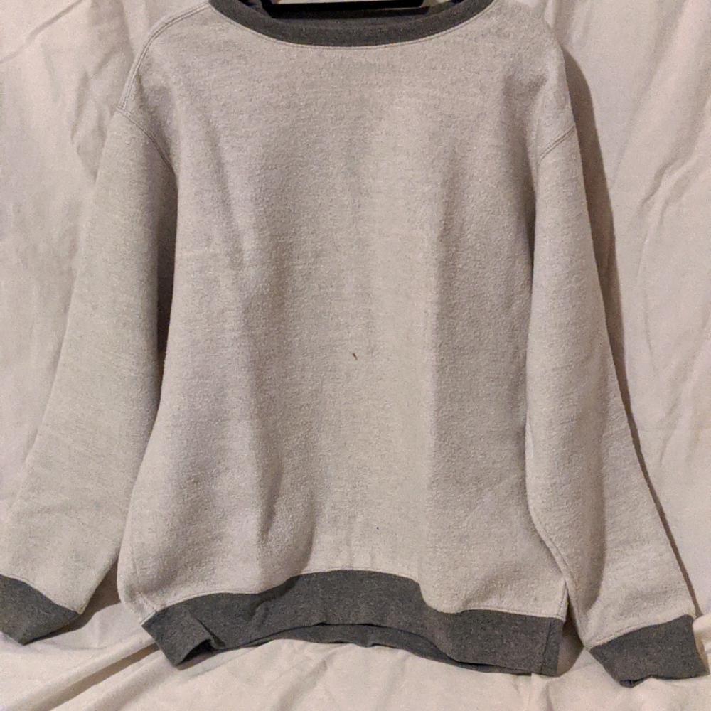 Inside out Vintage sweater, size large, grey
